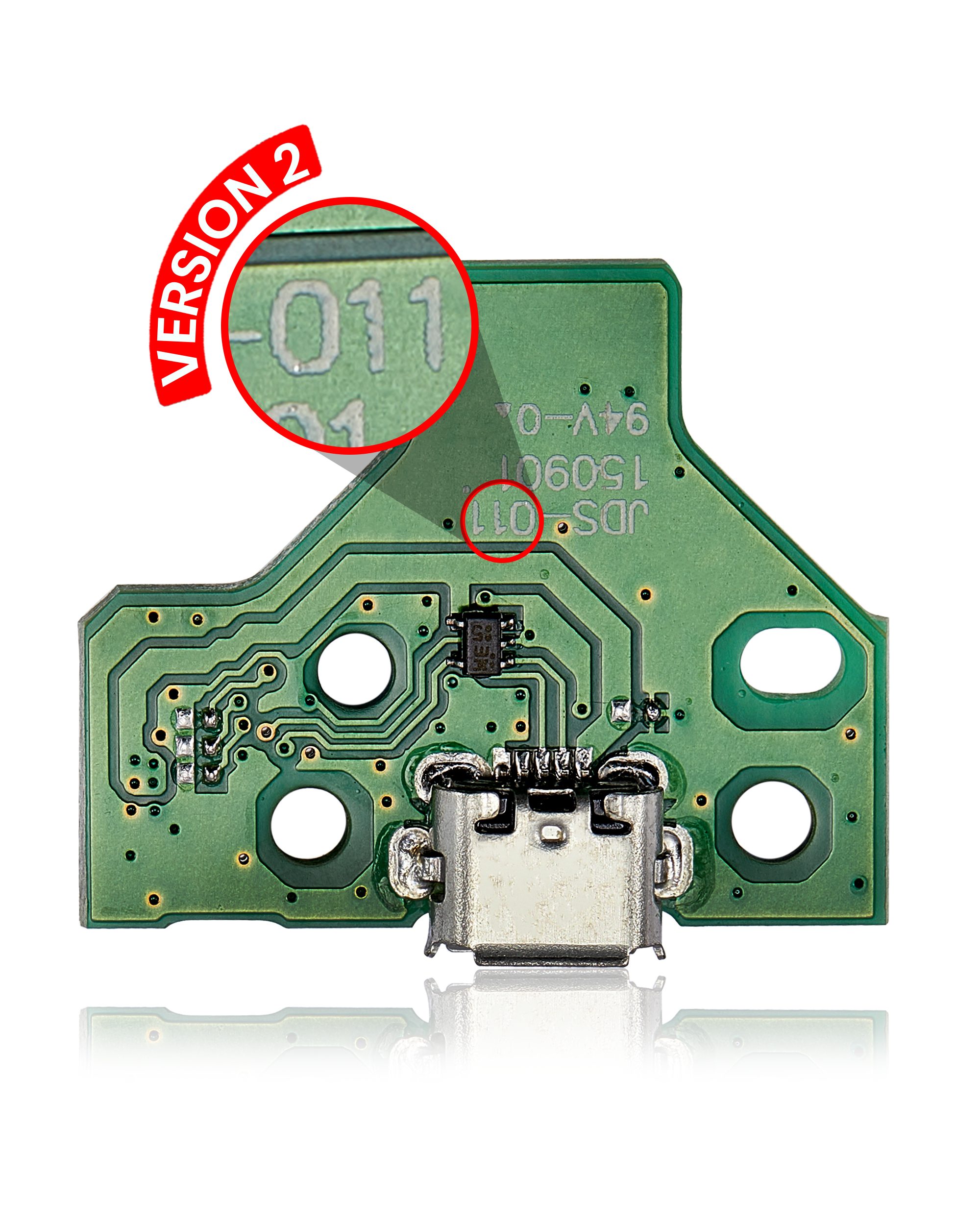 Micro-USB Charging Port Board with 12-Pin Flex Cable for PlayStation 4 Controller (Version 2: JDS-011)