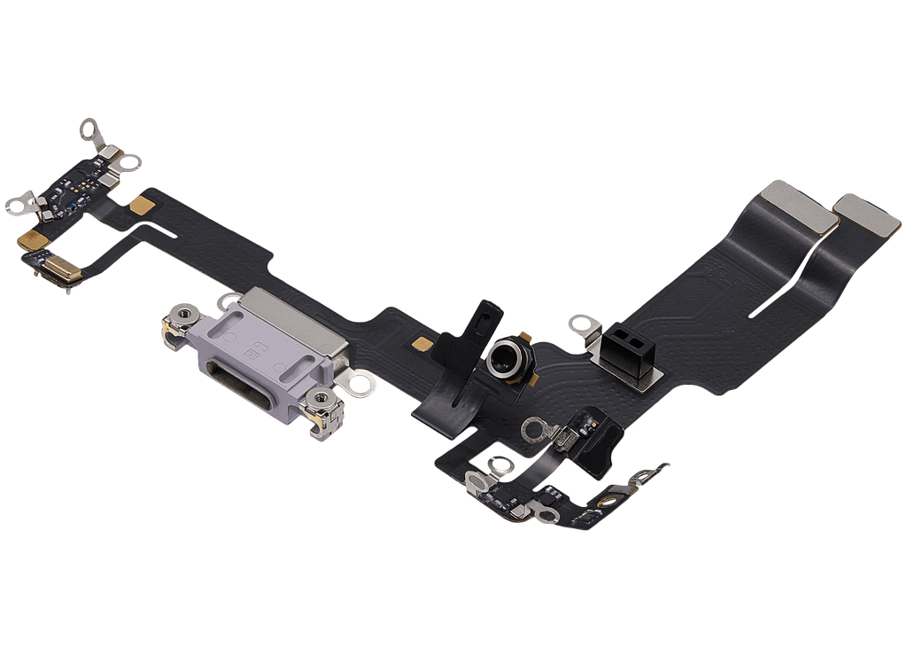 Charging Port Flex Cable for iPhone 14 (Used OEM Pull, Purple)