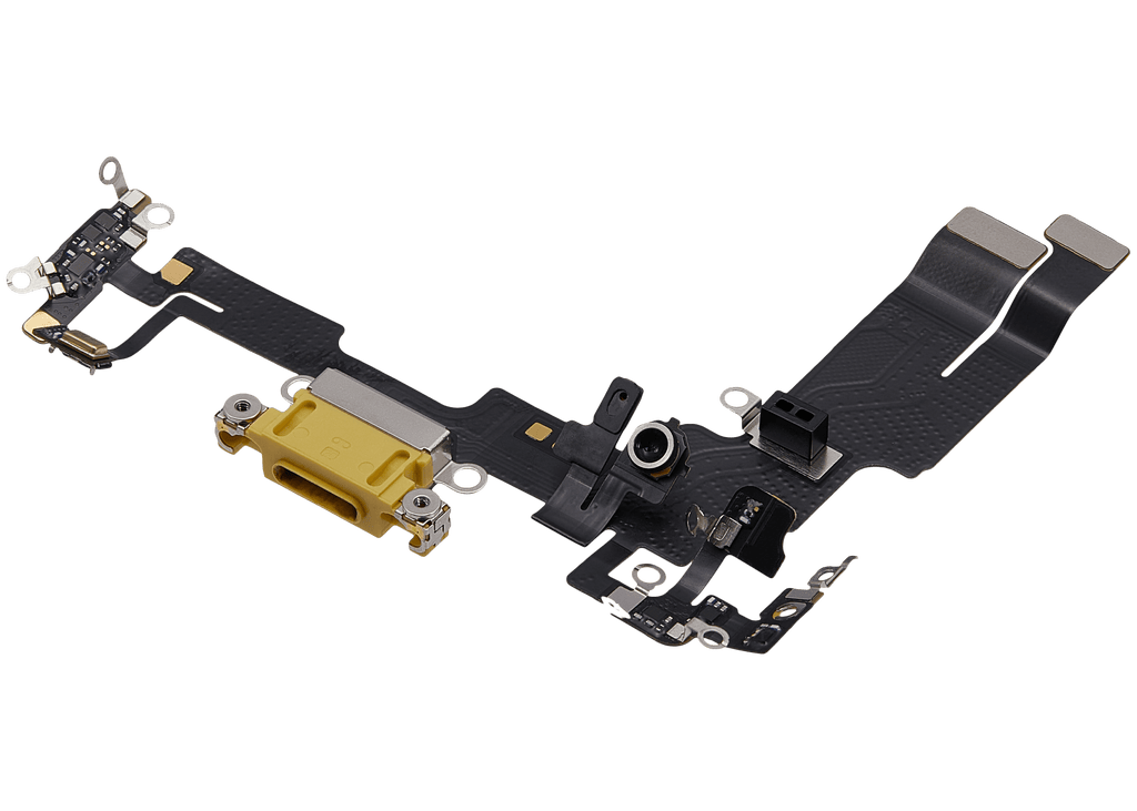 Ladebuchse-Flexkabel für iPhone 14 (gebrauchter OEM-Ausbau, Gelb)