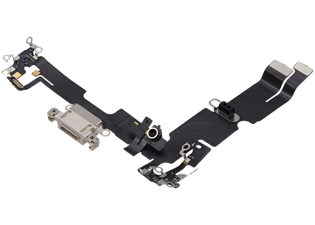 Ladebuchse-Flexkabel für iPhone 14 Plus (gebrauchter OEM-Ausbau) (Starlight)