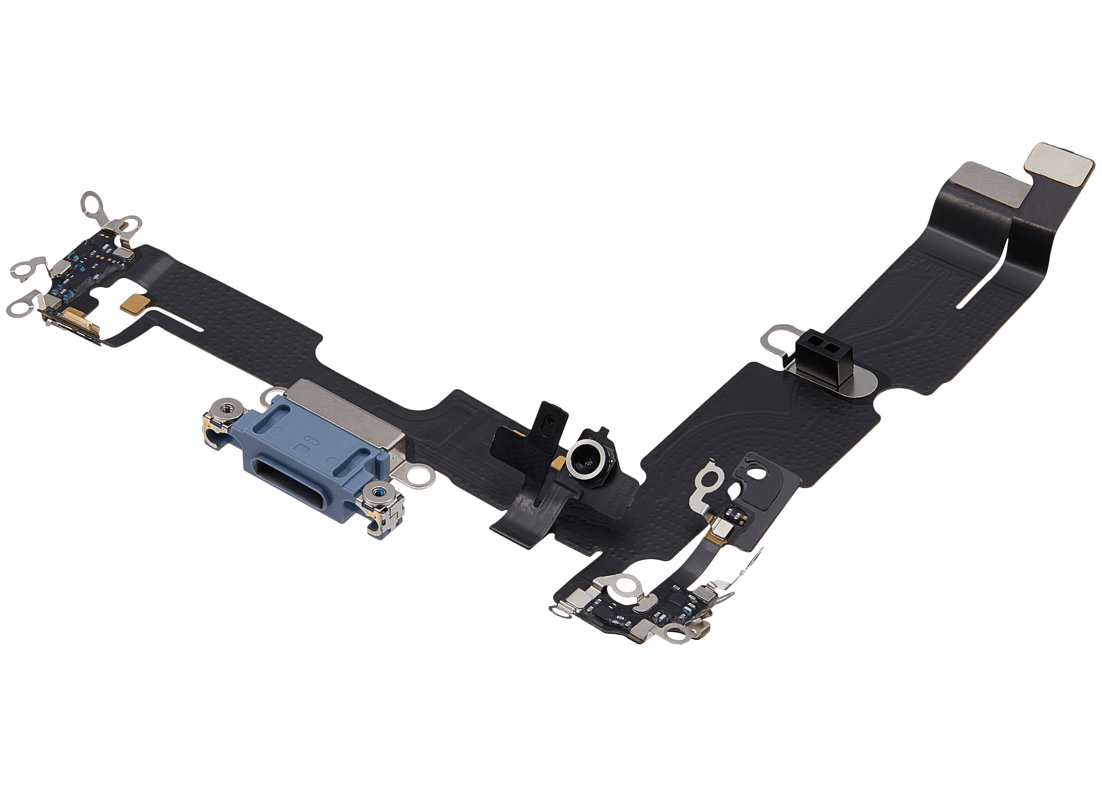 Flexibles Ladebuchsenkabel für iPhone 14 Plus (gebrauchter OEM-Ausbau) (Blau)