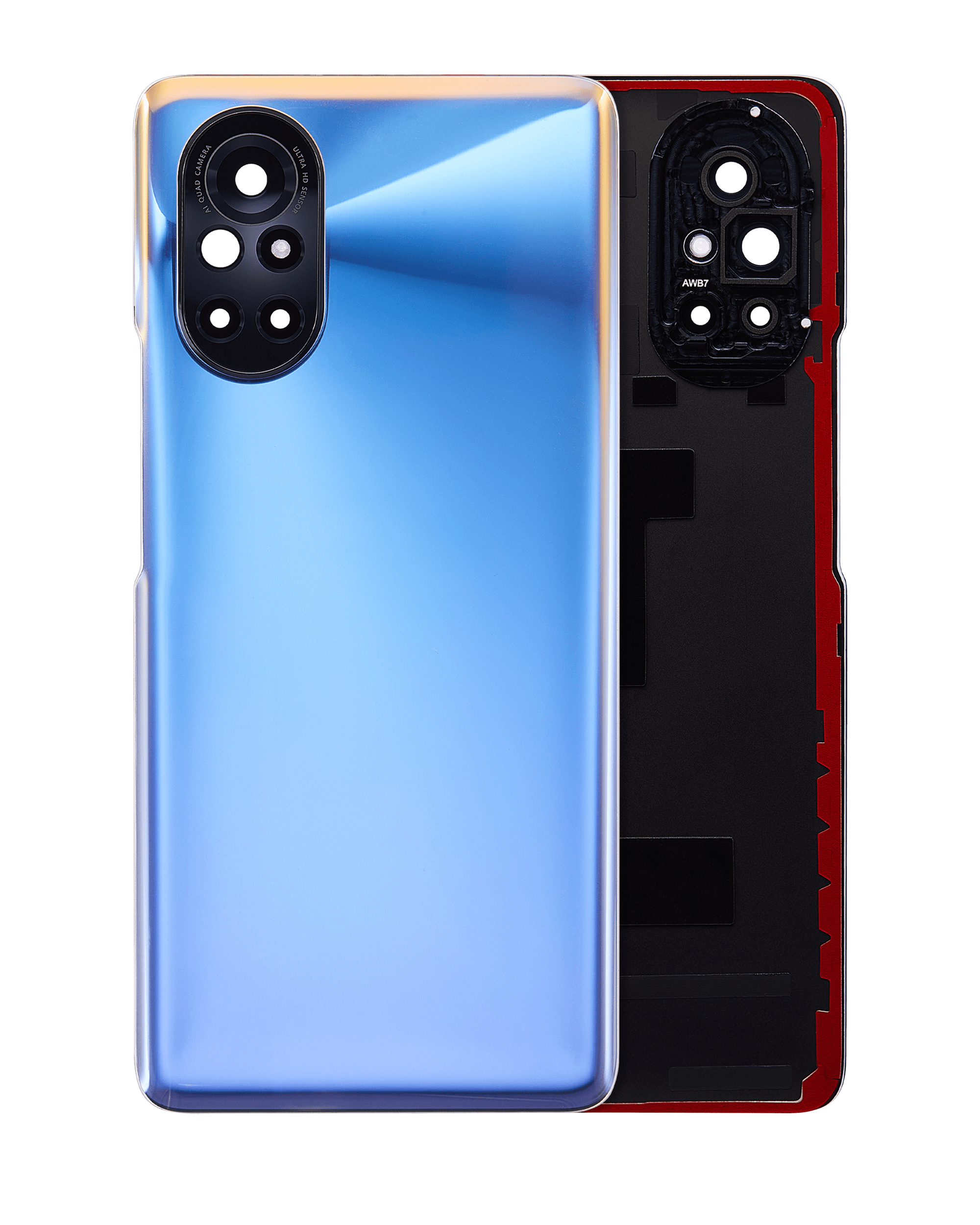 Glass Back Cover with Camera Lens for Huawei Nova 8 (Blue)