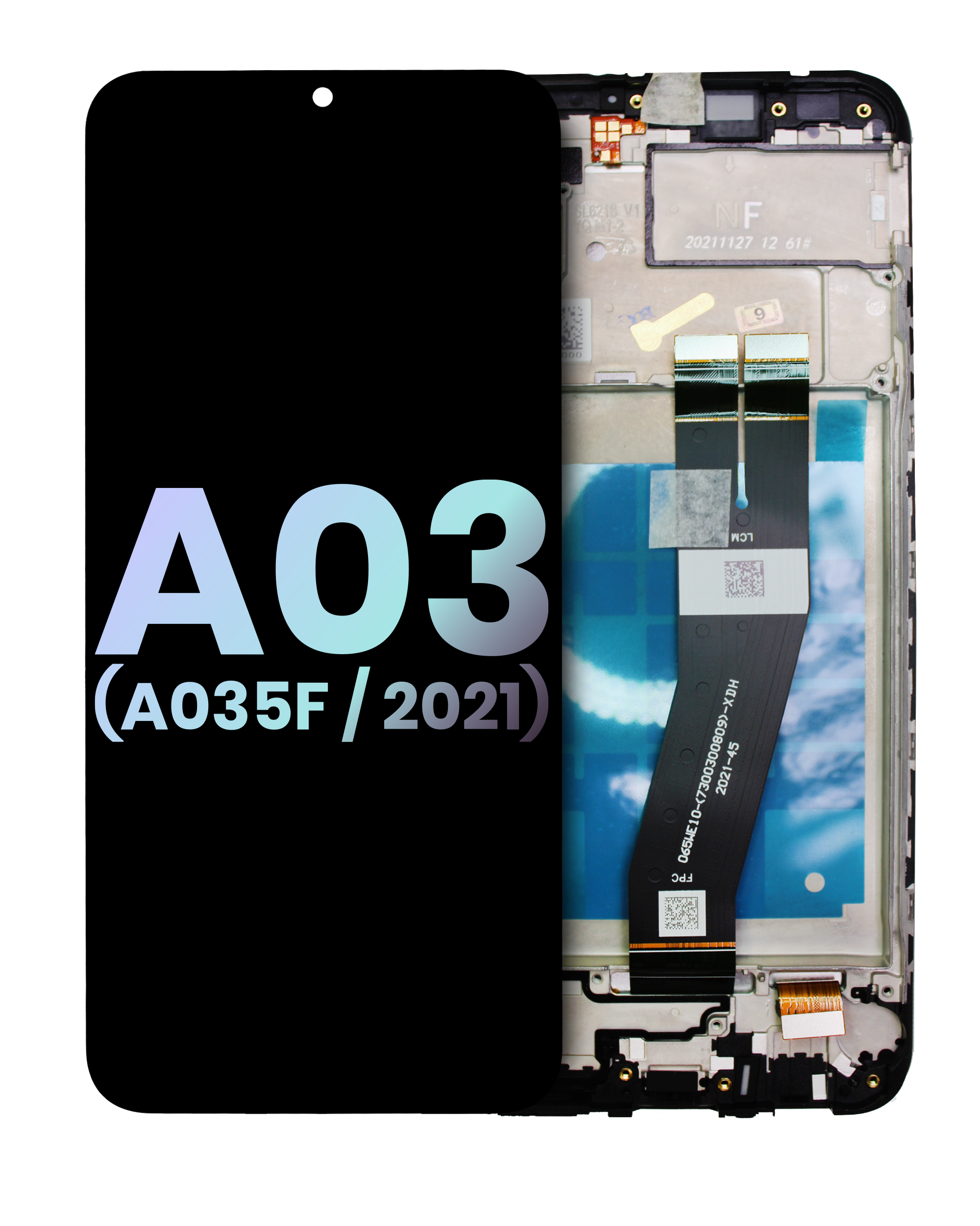 LCD-Display mit Rahmen für Samsung Galaxy A03 (Service Pack) (Alle Farben)