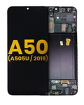 OLED-Display mit Rahmen für Samsung Galaxy A50 (Refurbished) (Alle Farben)