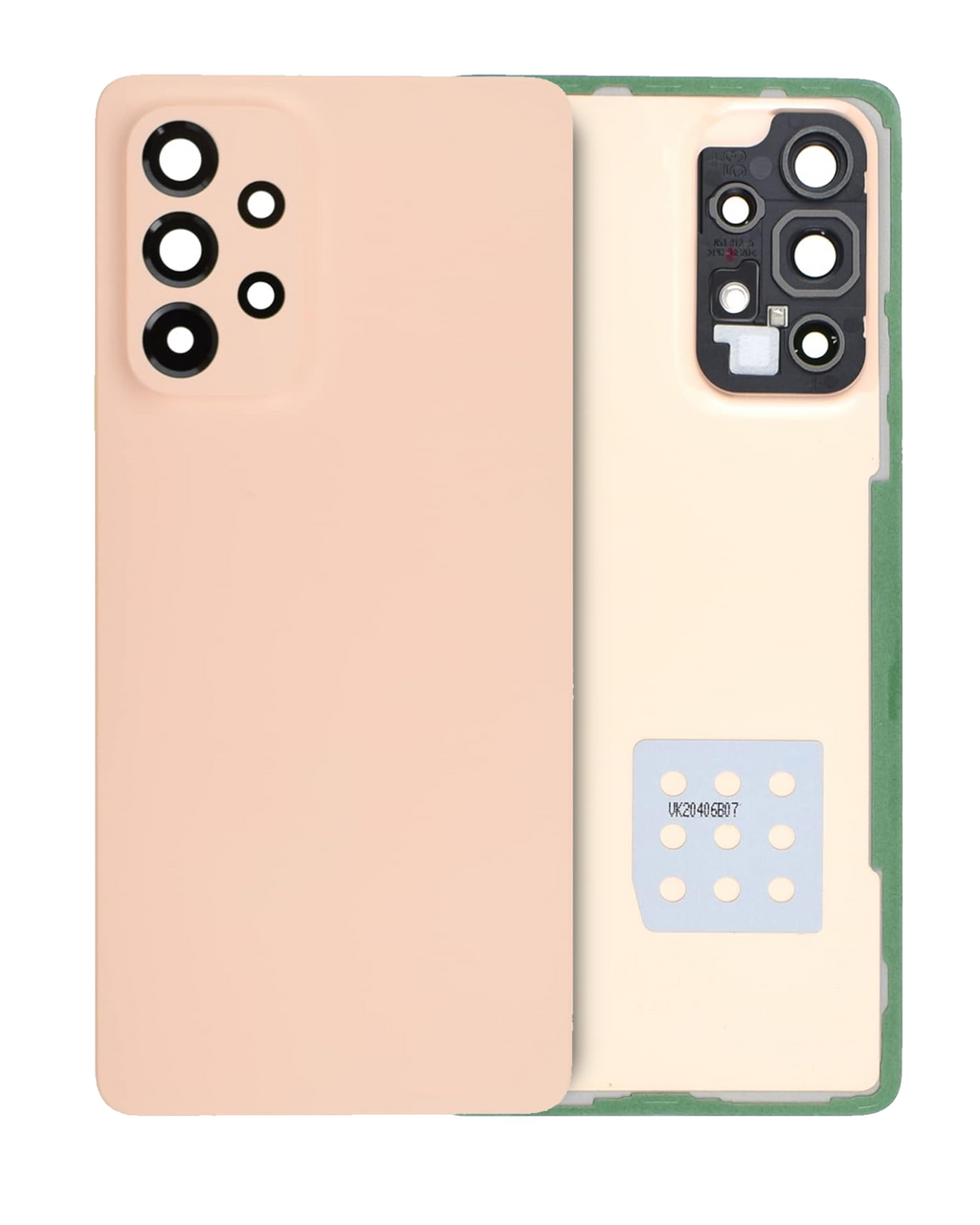 Samsung Galaxy A53 5G Backcover-Glas mit Kameralinse, Peach, Service Pack