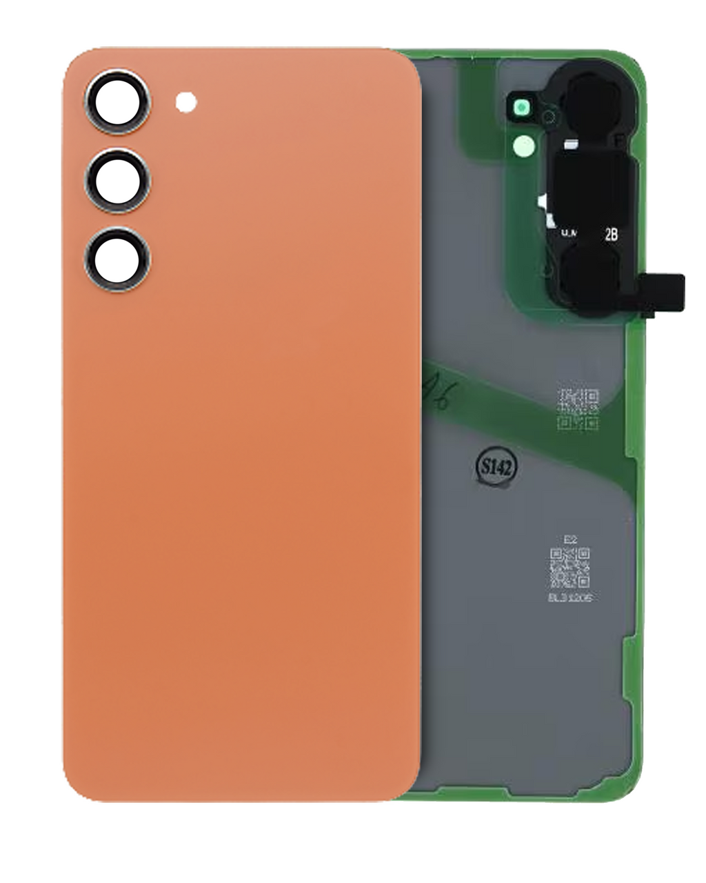 Backcover-Glas mit Kameralinse für S24 Plus (Service Pack) Sandstein Orange