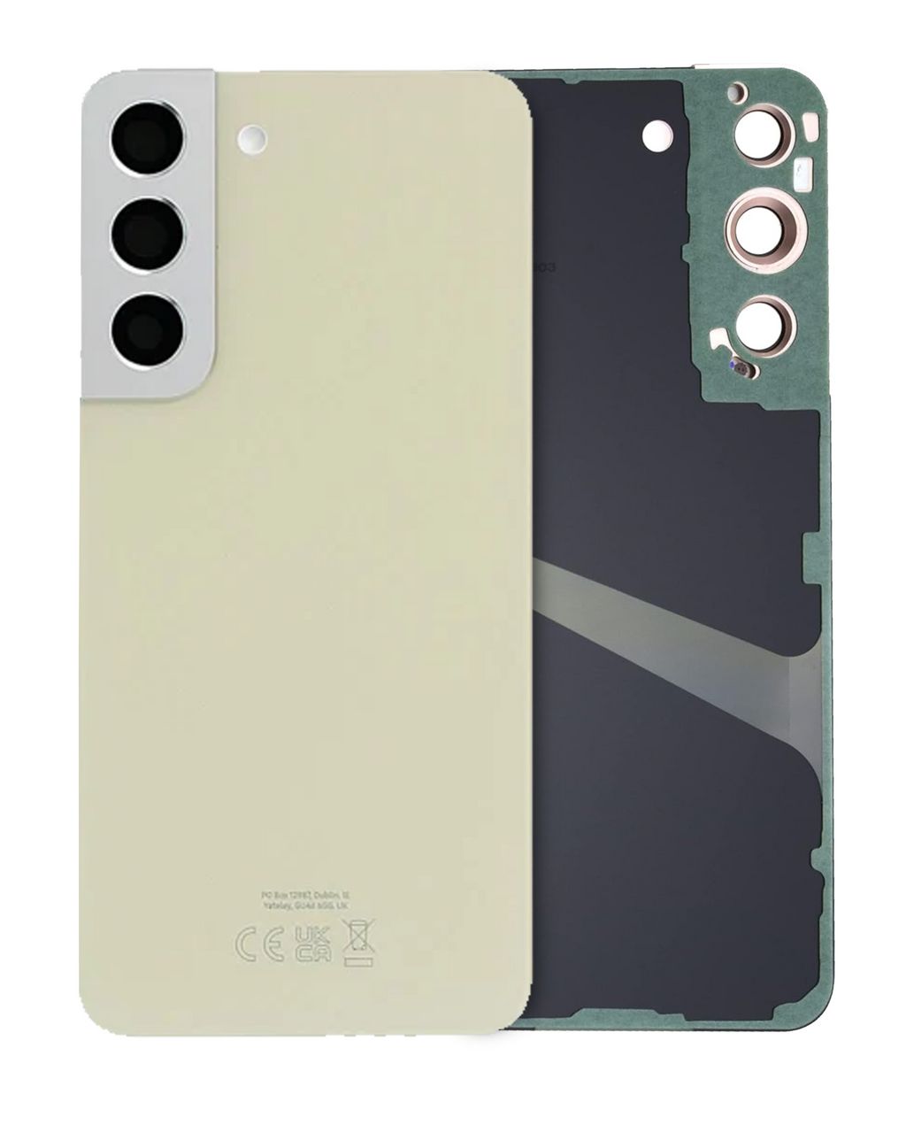 Backcover mit Kameralinse für Samsung Galaxy S22 (Service Pack) (Cream)