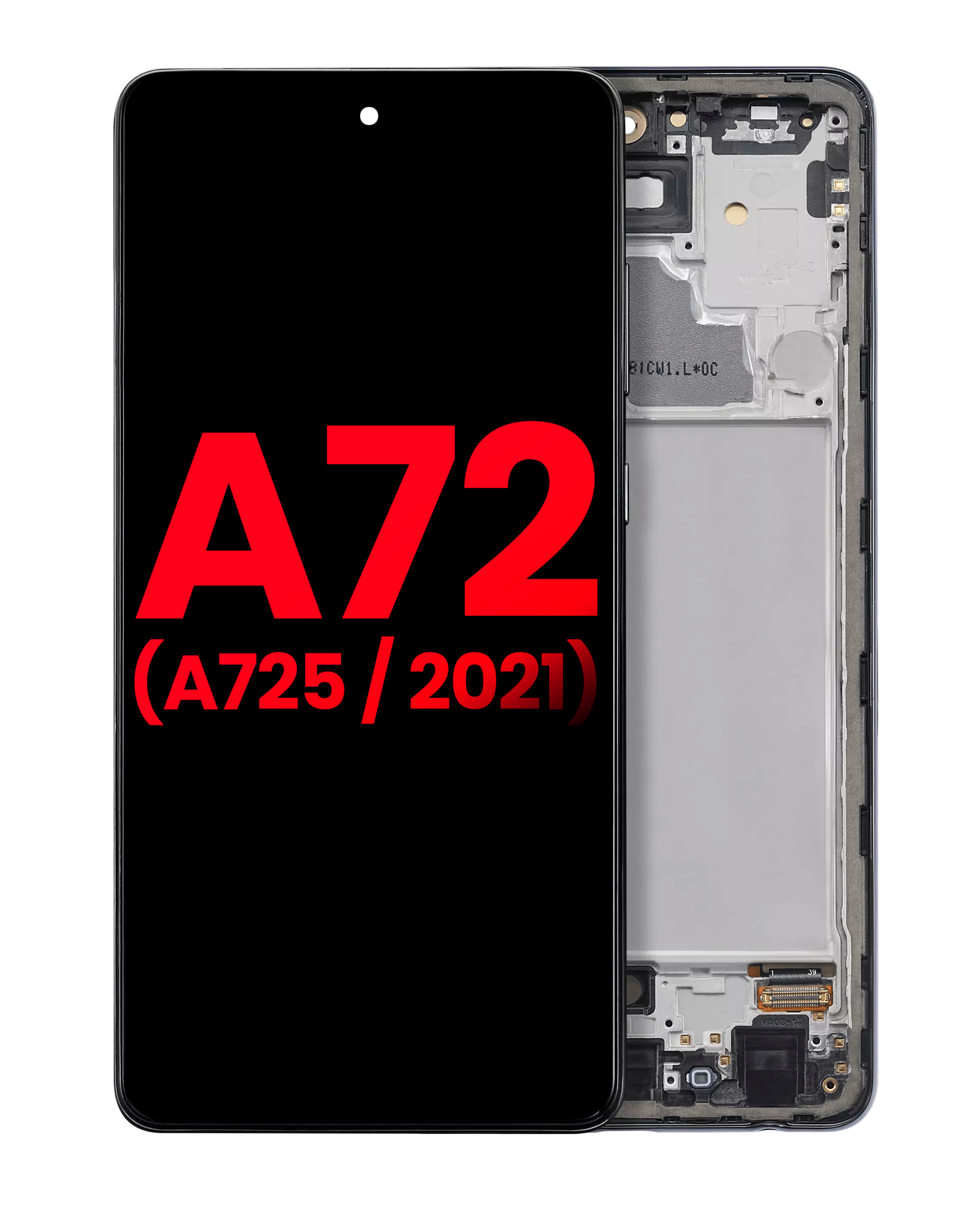 OLED Display with Frame for Samsung A72 (A725 / 2021) (6.67") (Aftermarket Plus) (Awesome Black)