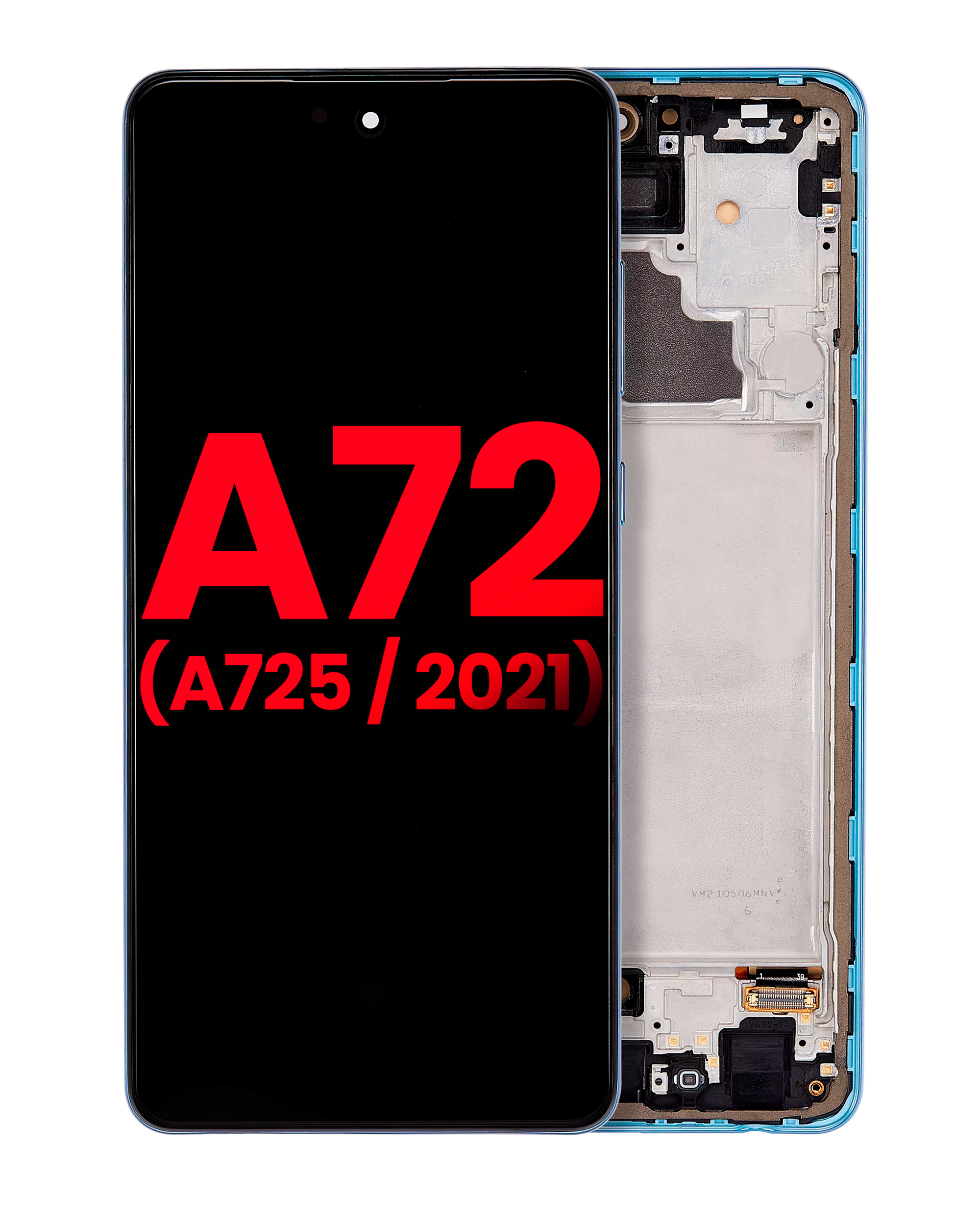 Full OLED Assembly with Frame for Samsung A72 (A725 / 2021) (6.67") (Aftermarket Plus) (Awesome Blue)