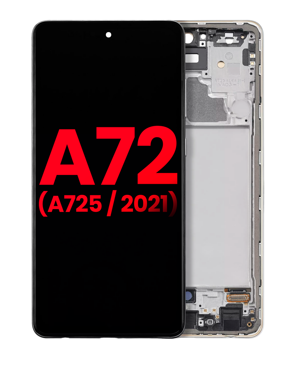 OLED Display with Frame for Samsung A72 (A725 / 2021) (6.67 inch) (Aftermarket Plus) (Awesome White)
