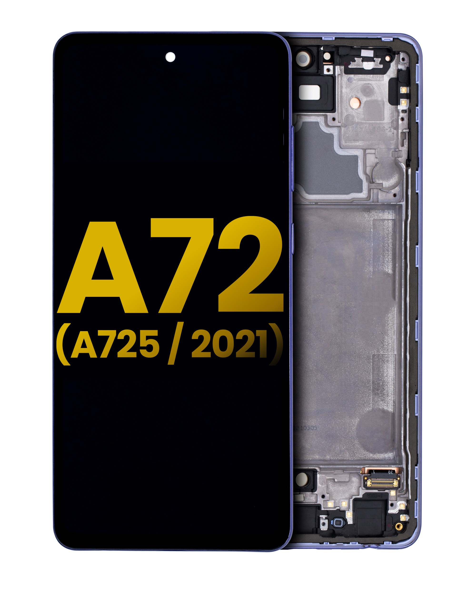 OLED Assembly with Frame for Samsung Galaxy A72 (A725 / 2021) (Refurbished) (Awesome Violet)