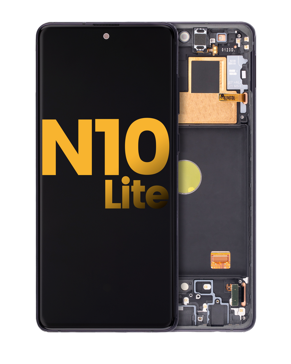 OLED Display with Frame for Samsung Galaxy Note 10 Lite (Refurbished) (Aura Black)