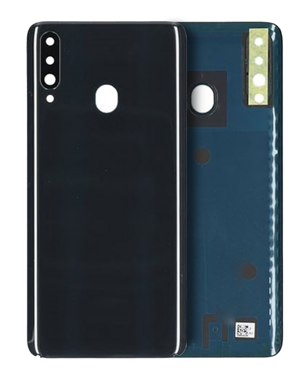 Back Cover Glass with Camera Lens for Samsung Galaxy A20s (A207 / 2019) (Service Pack) (Black)