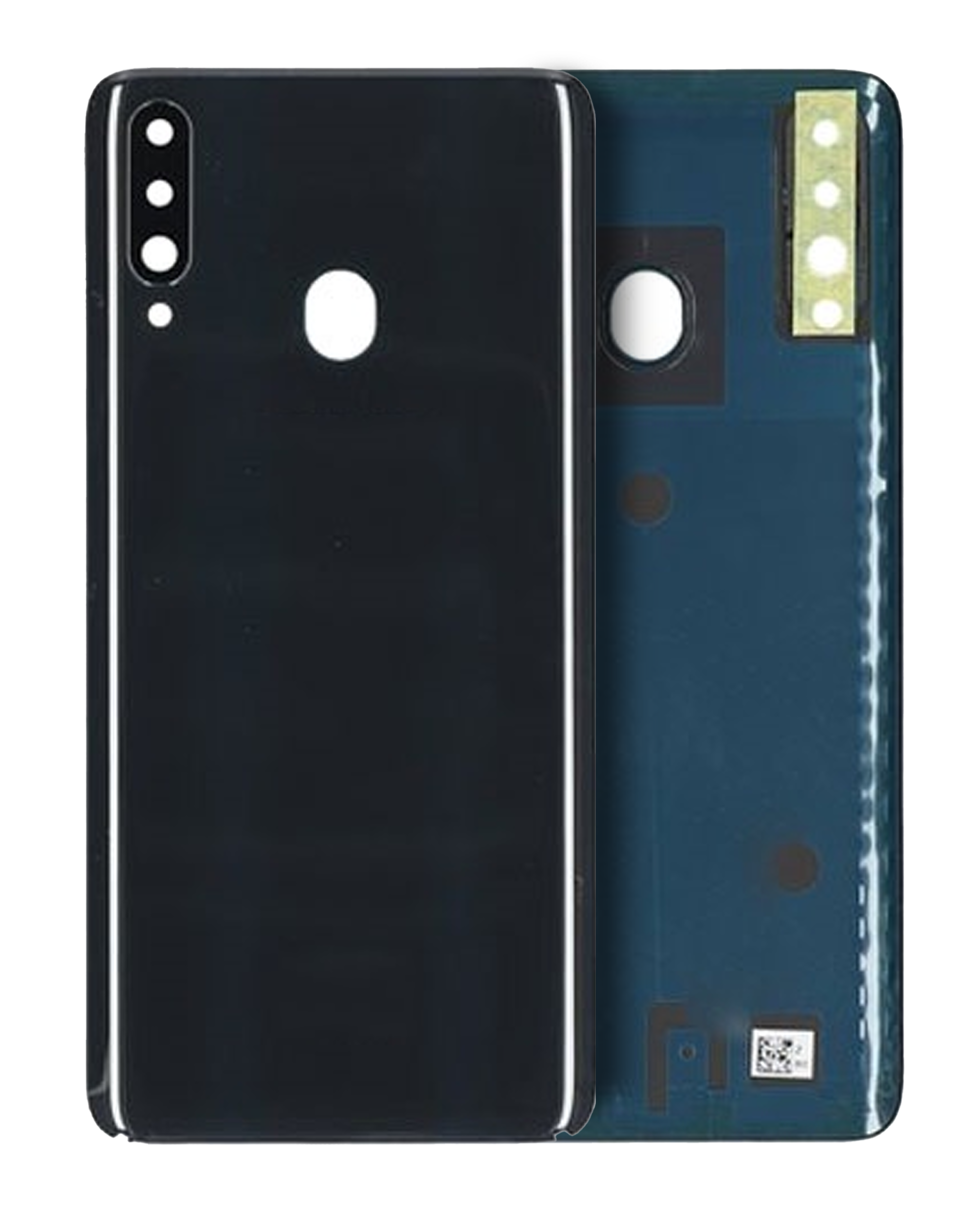 Back Cover Glass with Camera Lens for Samsung Galaxy A20s (A207 / 2019) (Service Pack) (Black)