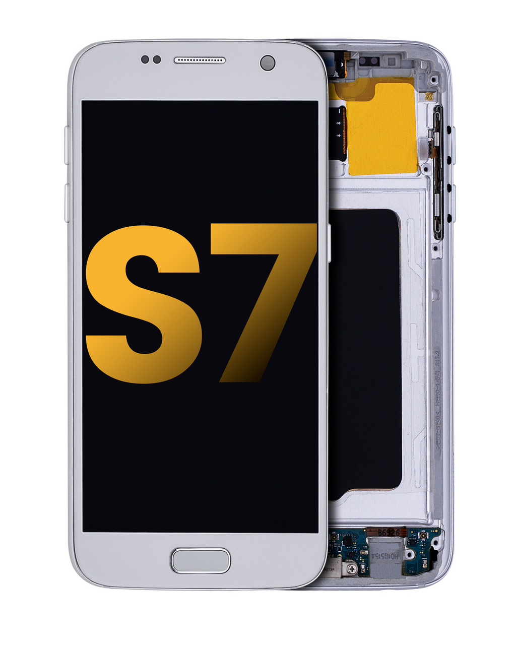 OLED-Display mit Rahmen für Samsung Galaxy S7 (generalüberholt, Silver Titanium)