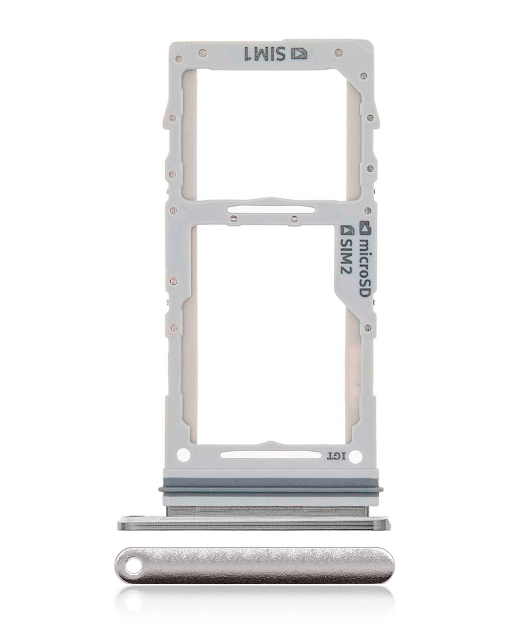 Dual SIM Card Tray for Samsung Galaxy Note 10 Plus / 5G (Aura Glow / Silver)