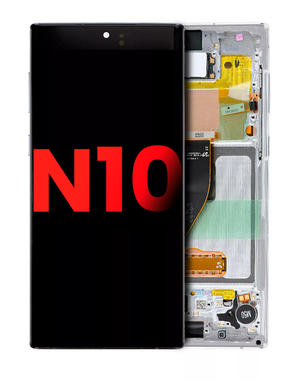 OLED Display with Frame for Samsung Galaxy Note 10 (Aftermarket Plus) (Aura White)