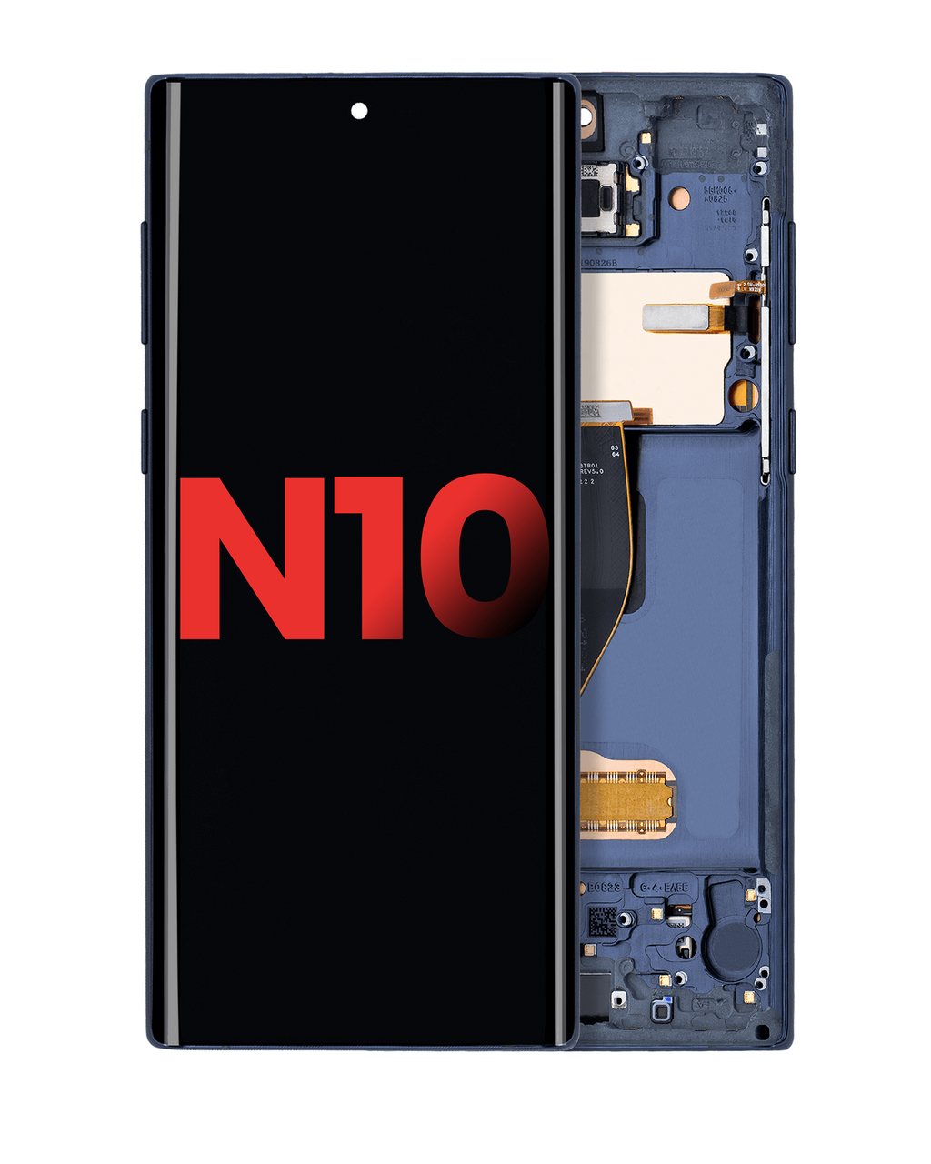OLED Display with Frame for Samsung Galaxy Note 10 (Aftermarket Plus) (Aura Glow / Silver)