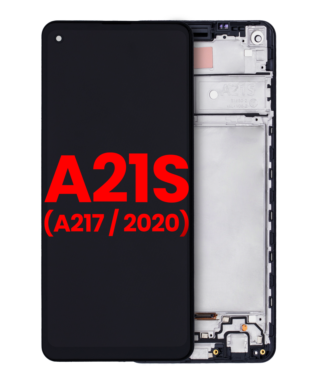 LCD-Display mit Rahmen Samsung Galaxy A21s (Aftermarket Plus) alle Farben