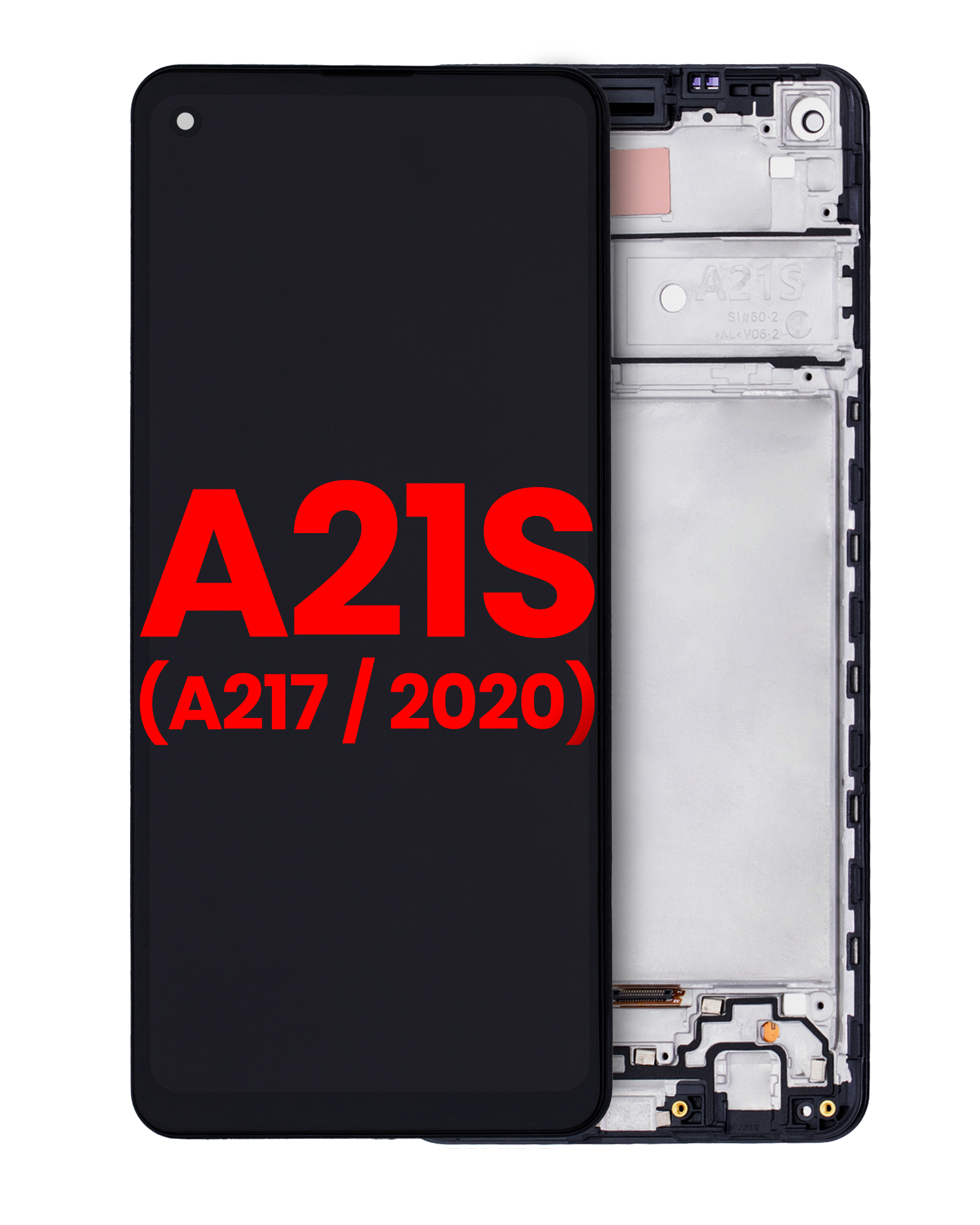 LCD-Display mit Rahmen Samsung Galaxy A21s (Aftermarket Plus) alle Farben