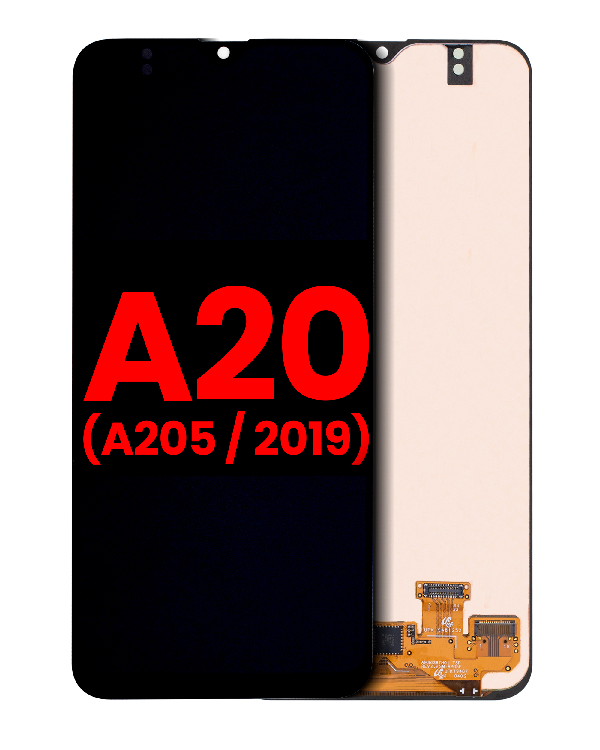OLED-Display ohne Rahmen für Samsung Galaxy A20 (A205) Aftermarket Plus