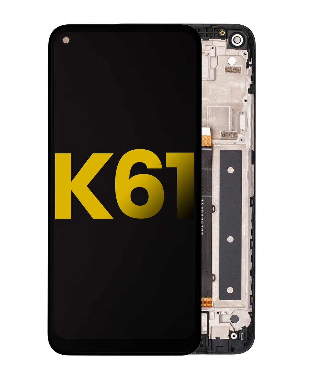 LCD-Display mit Rahmen für LG K61 (2020) (Refurbished) (Schwarz)