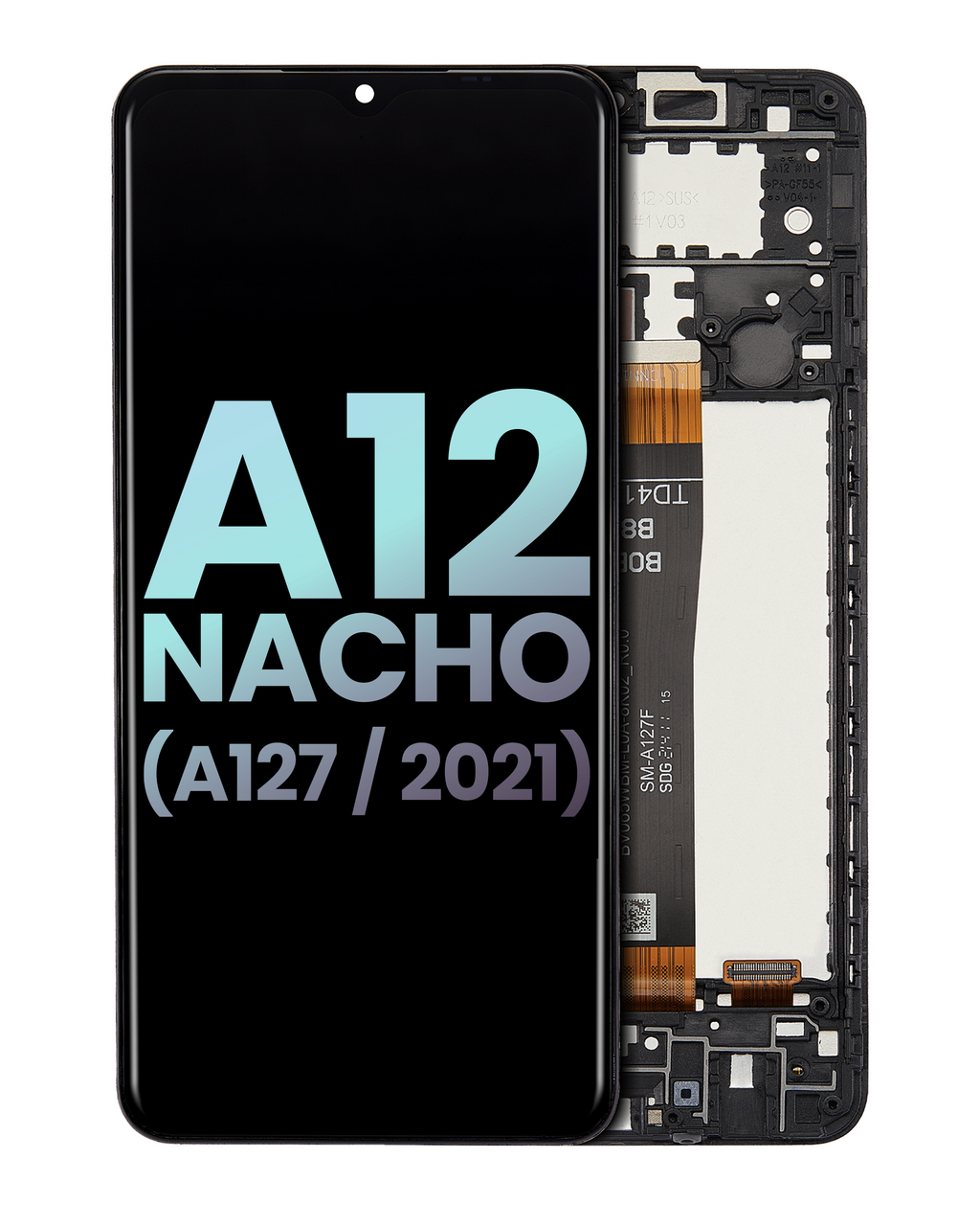Samsung Galaxy A12 Nacho LCD mit Rahmen (Service Pack) Schwarz