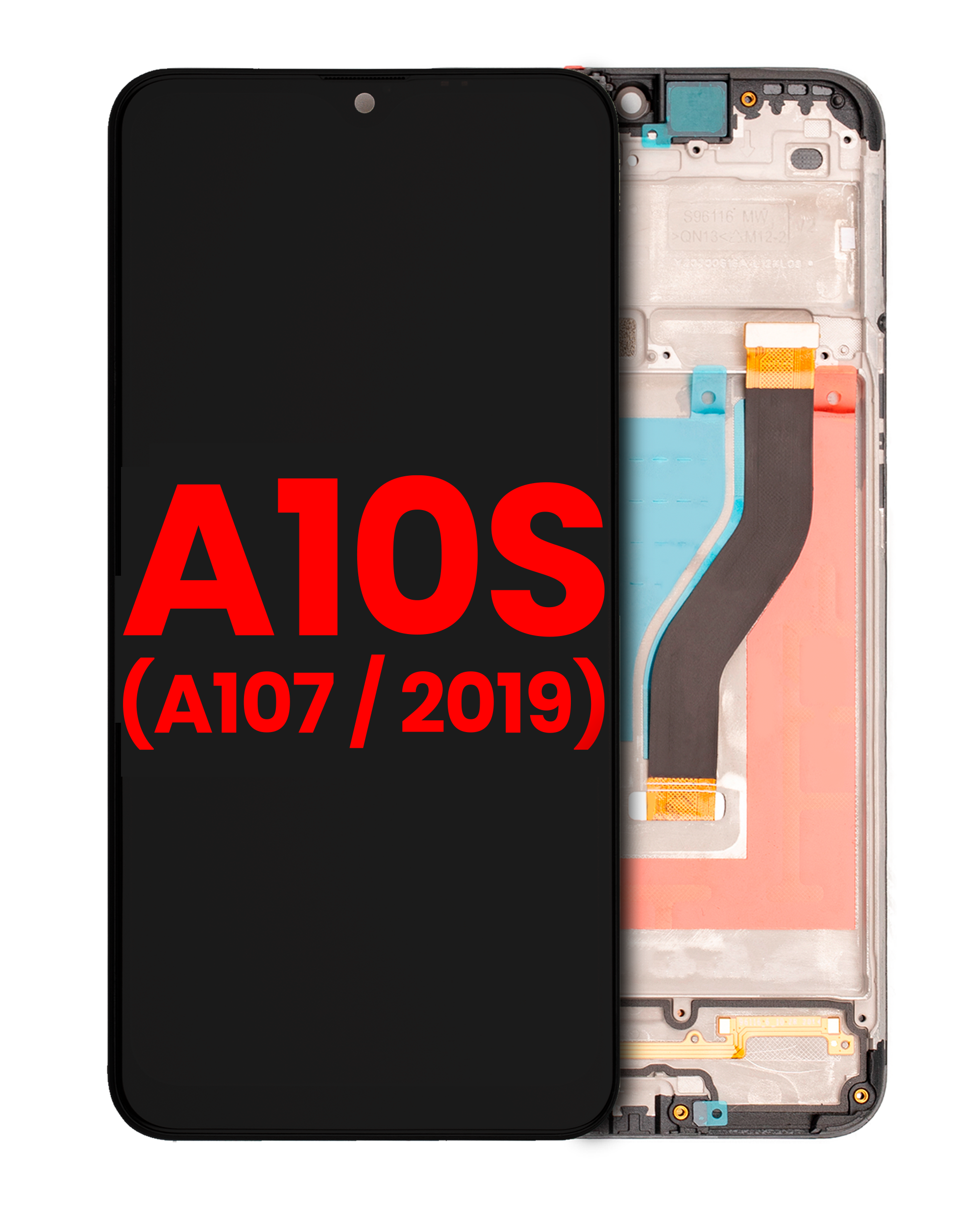 LCD-Display mit Rahmen für Samsung Galaxy A10s (Aftermarket Plus)