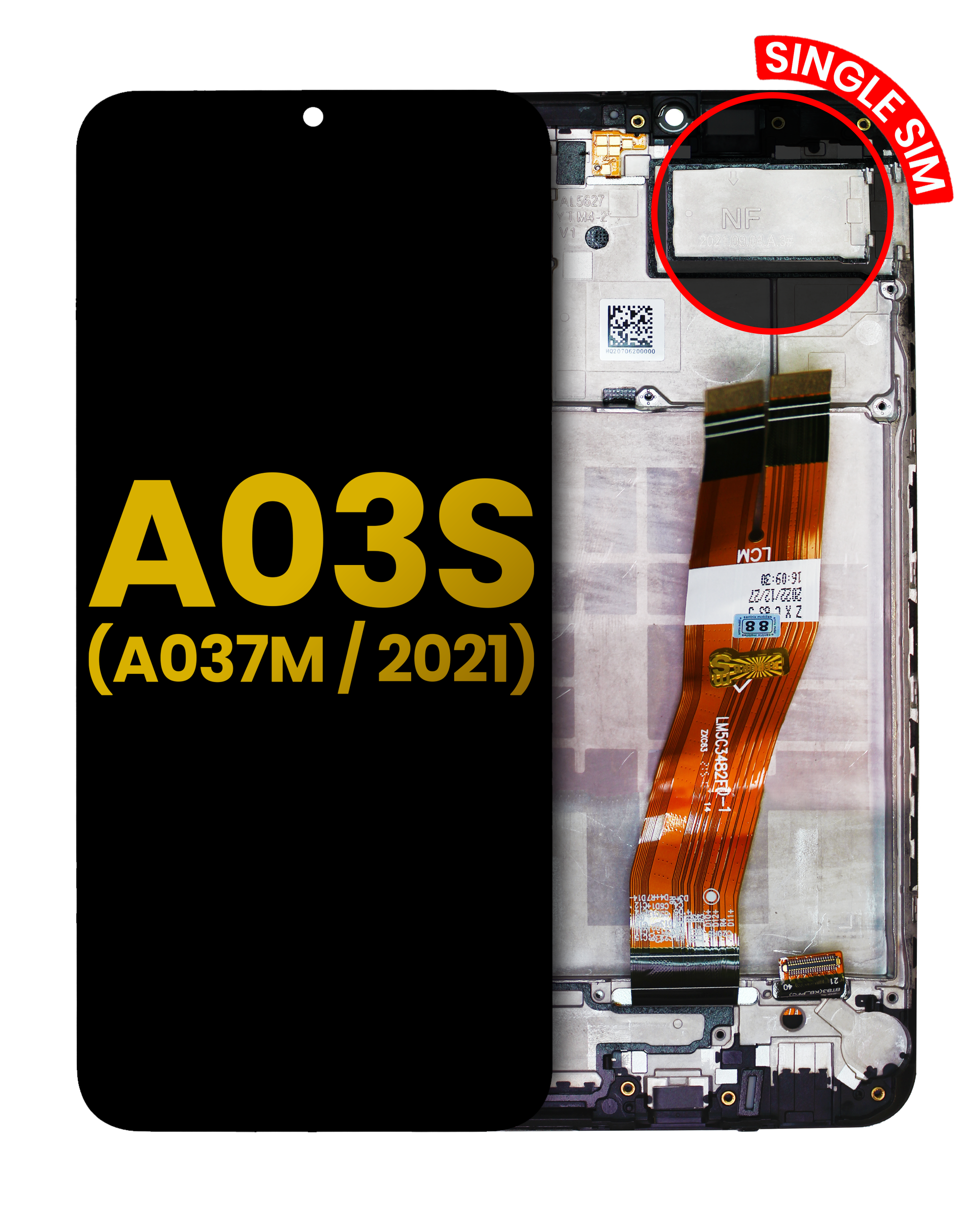 LCD-Komplettbaugruppe mit Rahmen Samsung Galaxy A03s Refurbished