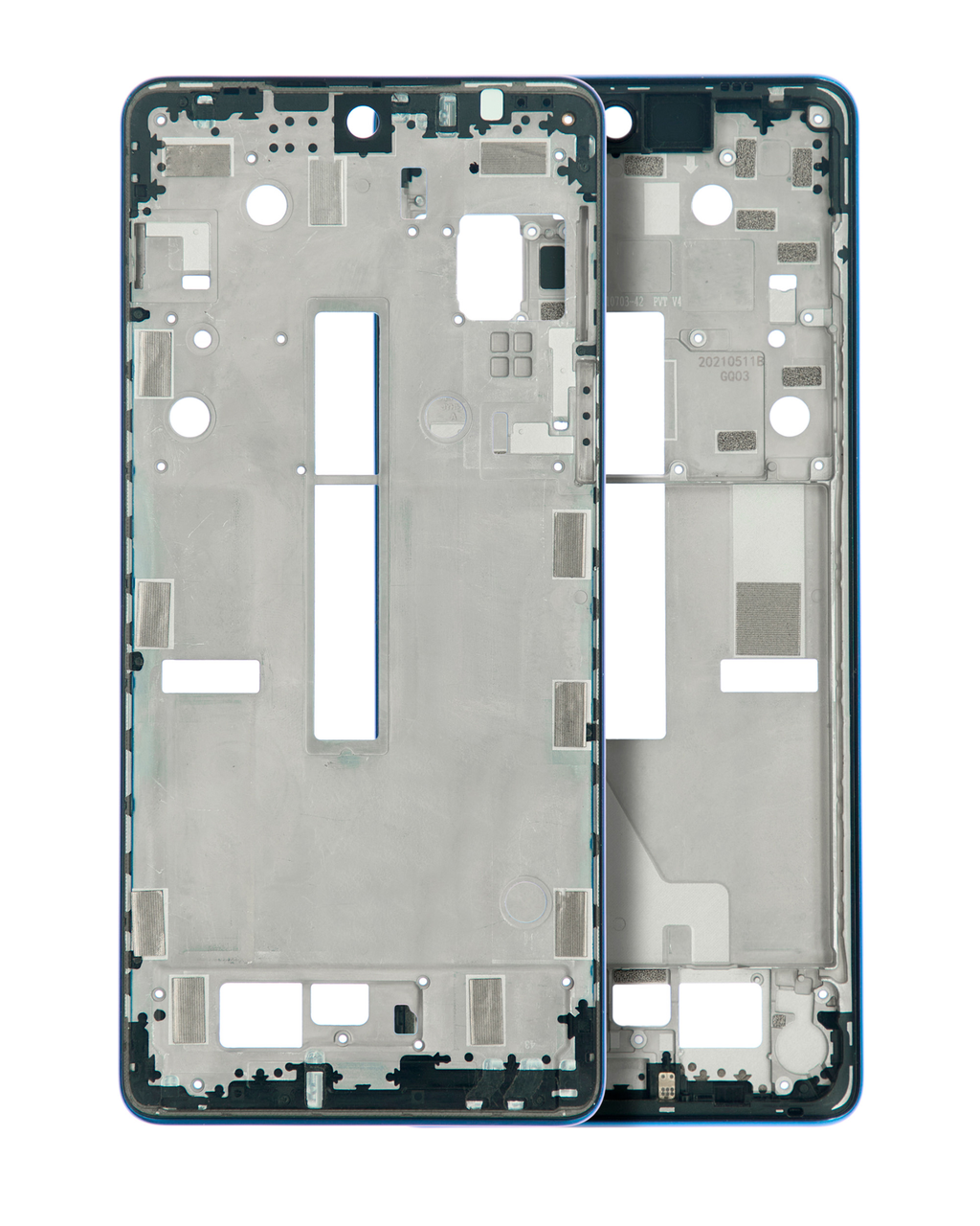 Midframe/Rahmen für Motorola Edge 20 Pro (XT2153-1 / 2021) (Blue Vegan Leather)