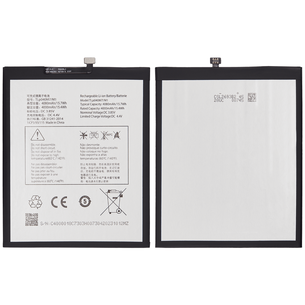 Replacement battery for Alcatel Joy Tab 2 (9032 / 2020), Alcatel 3T (9029 / 2020), and TCL Tab 8 4G (Tlp040M1)