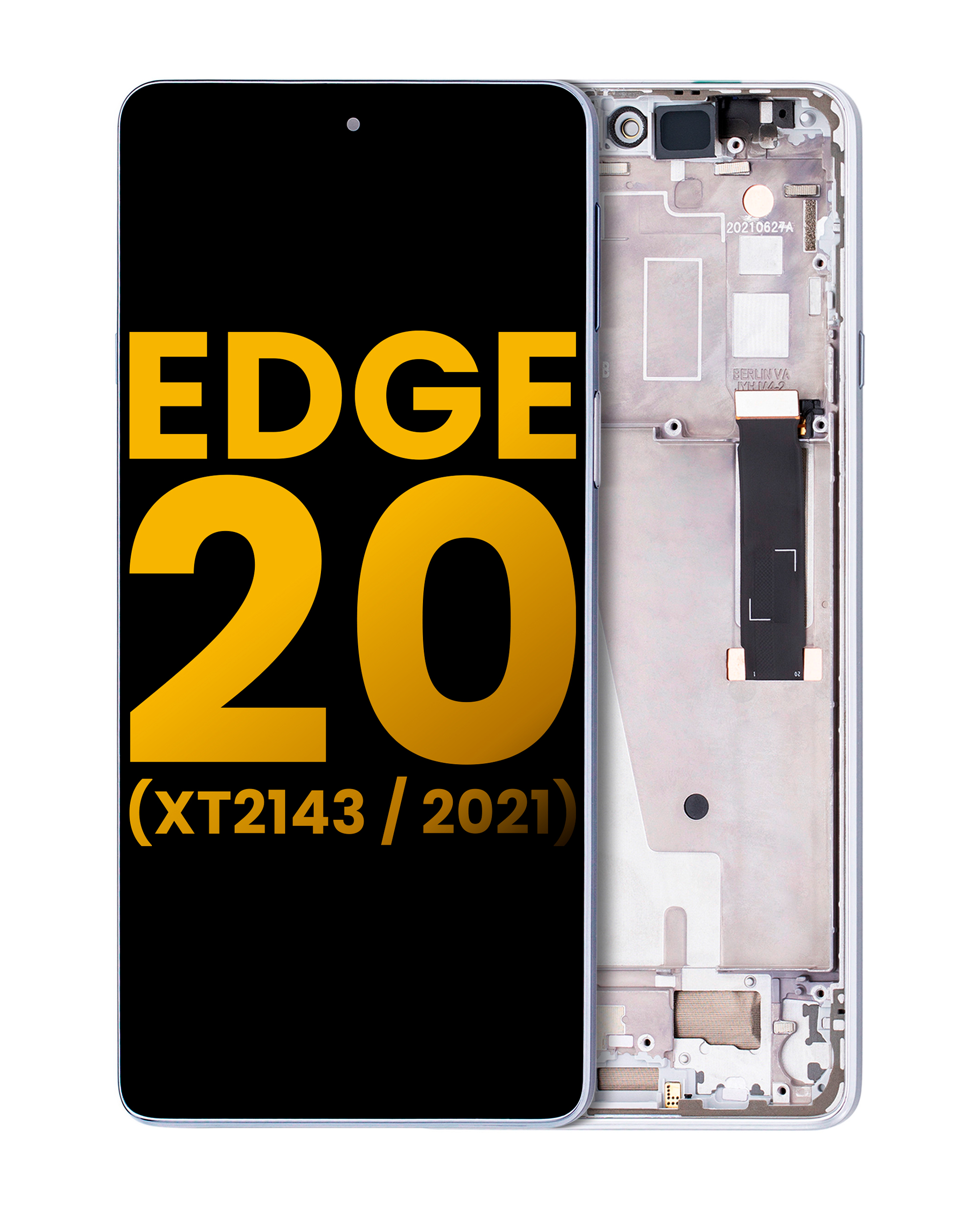 LCD-Display mit Rahmen für Motorola Edge 20 Frosted White Refurbished