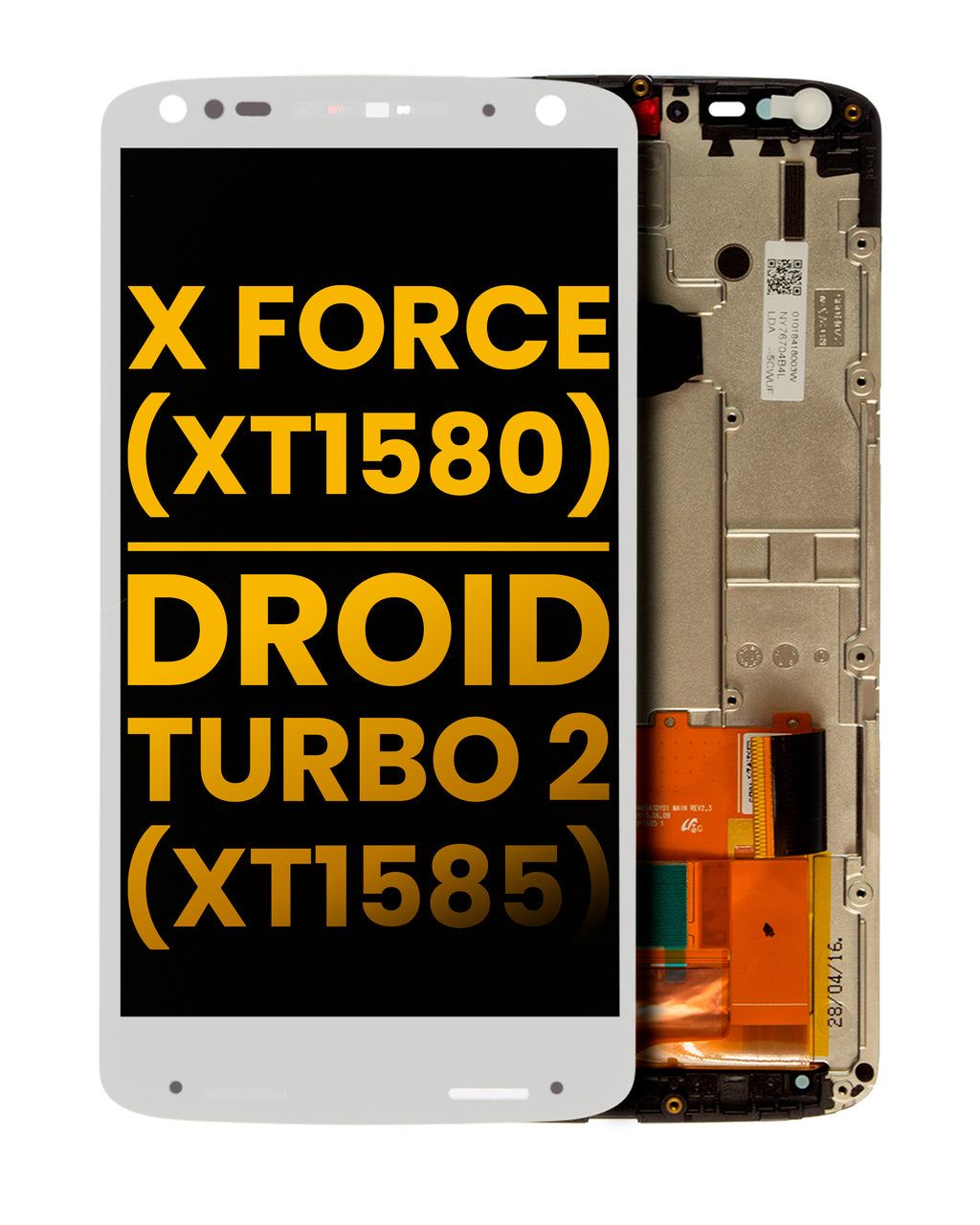 LCD-Display mit Rahmen für Moto X Force/Droid Turbo 2 (Weiß, Refurbished)