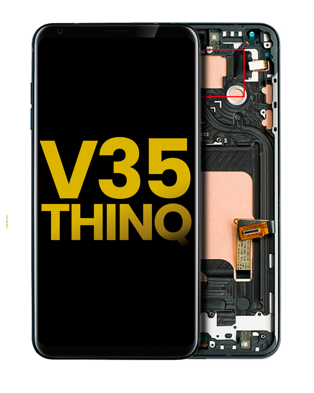 OLED-Display mit Rahmen für LG V35 ThinQ (Refurbished) (Aurora Black)