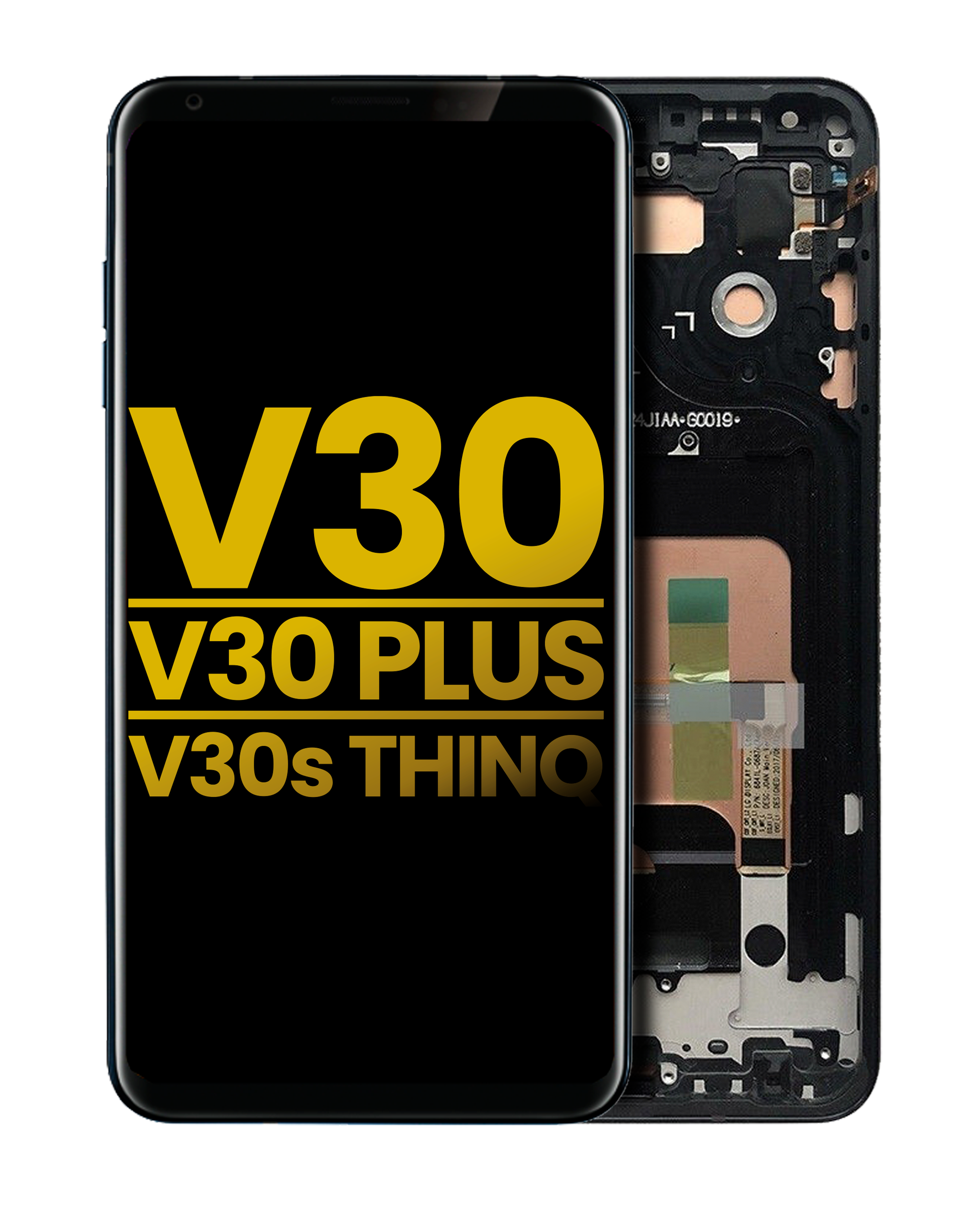OLED Display with Frame for LG V30 / V30 Plus / V30S ThinQ (Refurbished) (Aurora Black)
