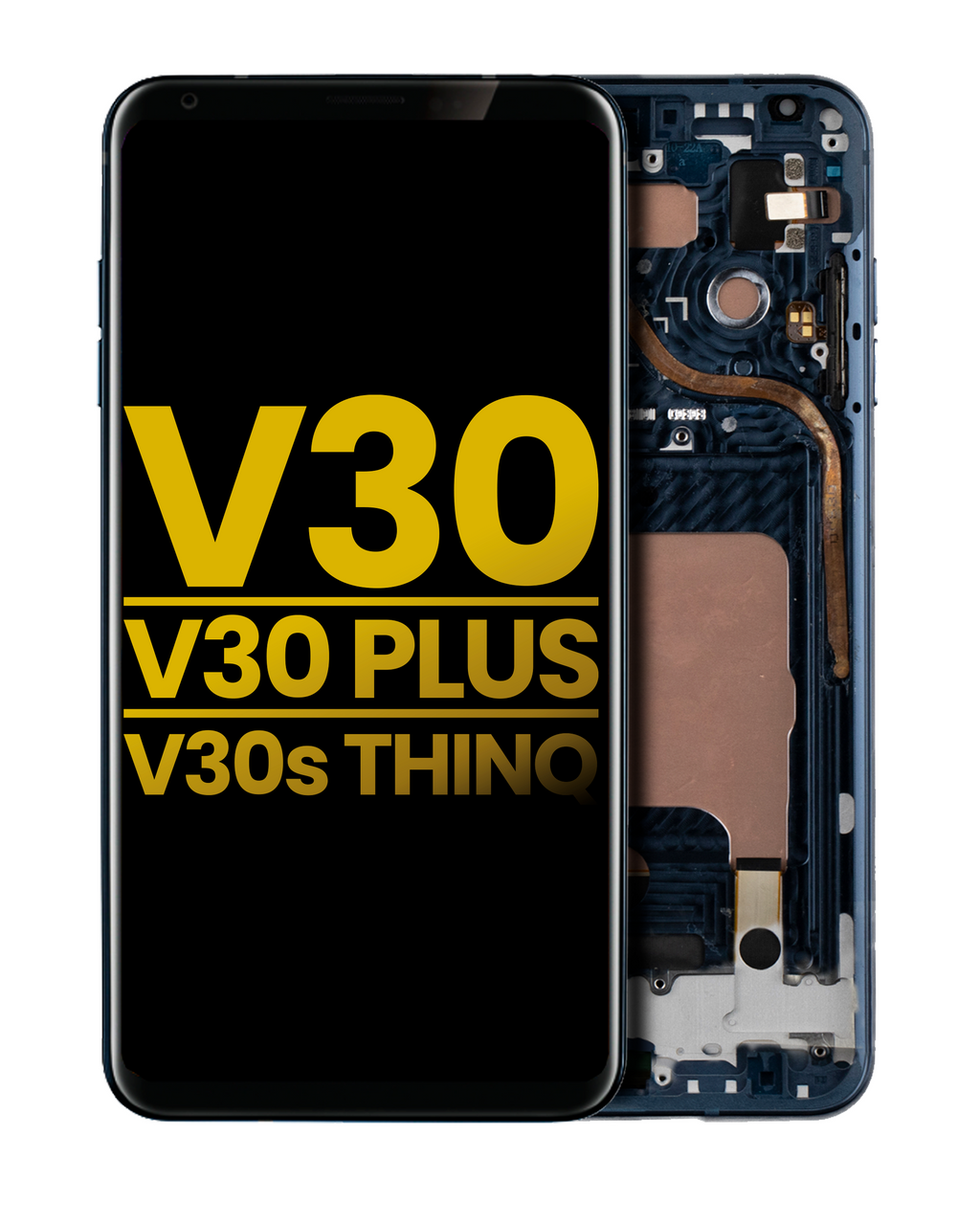OLED Display with Frame for LG V30 / V30 Plus / V30S ThinQ (Refurbished) (Moroccan Blue)