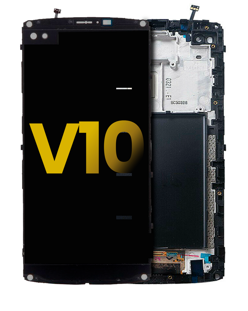 LCD Display with Frame for LG V10 (Refurbished) (Black)