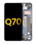 LCD Display with Frame for LG Q70 (Refurbished) (Mirror Black)