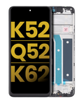 LCD-Display mit Rahmen für LG K52 / Q52 / K62 (Refurbished) (Schwarz)