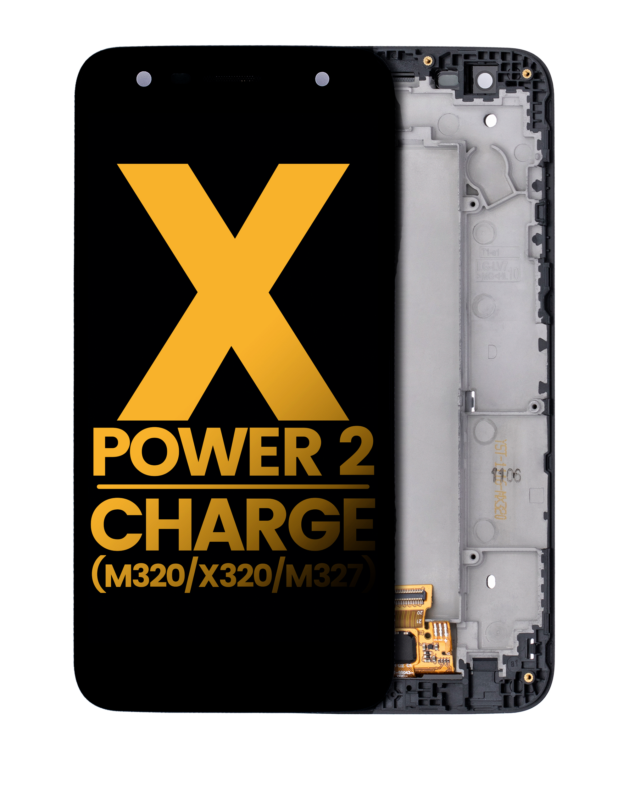LCD-Display mit Rahmen für LG X Power 2 / X Charge (Refurbished) (Alle Farben)