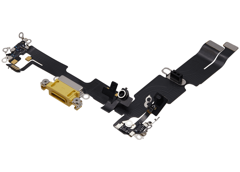 Ladebuchse Flexkabel für iPhone 14 Plus (gebrauchter OEM-Ausbau) (Gelb)