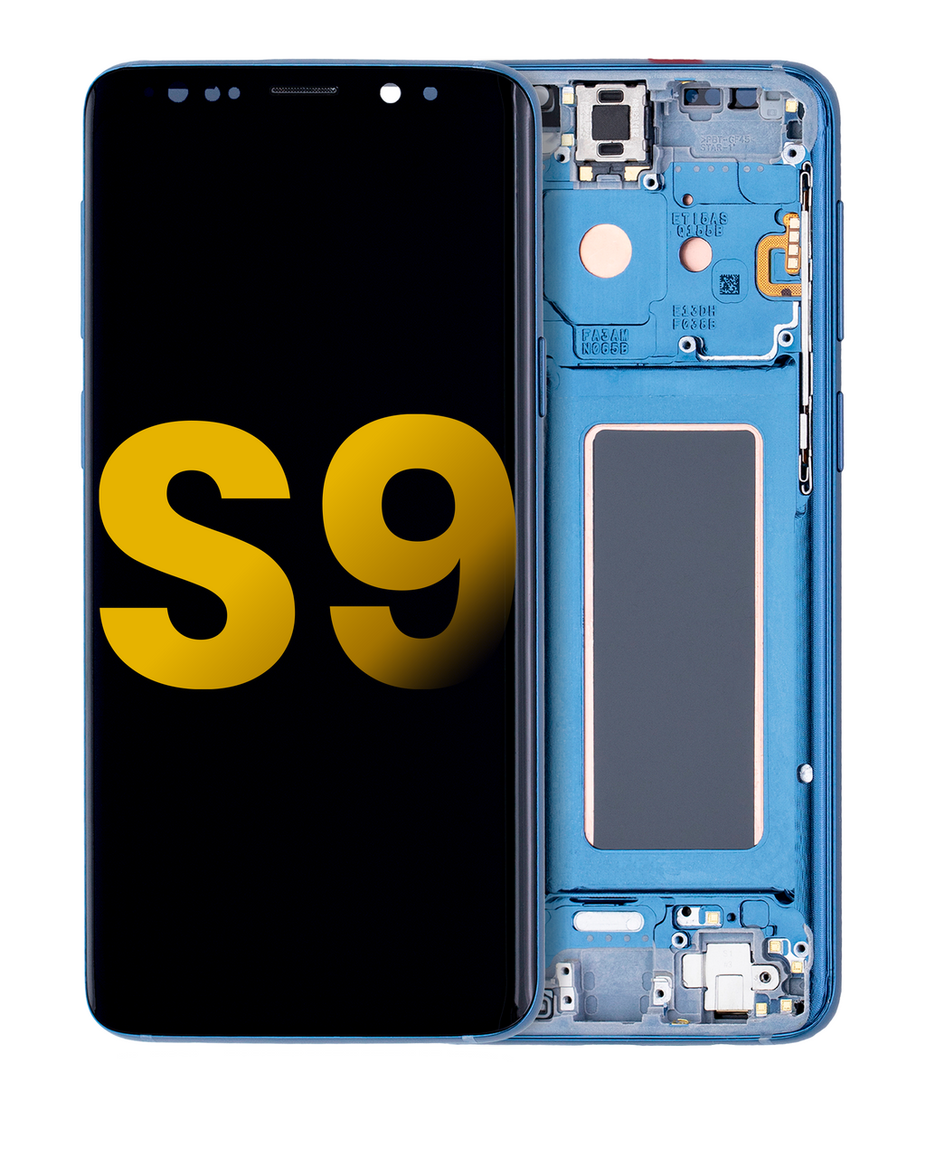 OLED-Display mit Rahmen für Samsung Galaxy S9 (Refurbished) (Coral Blau)
