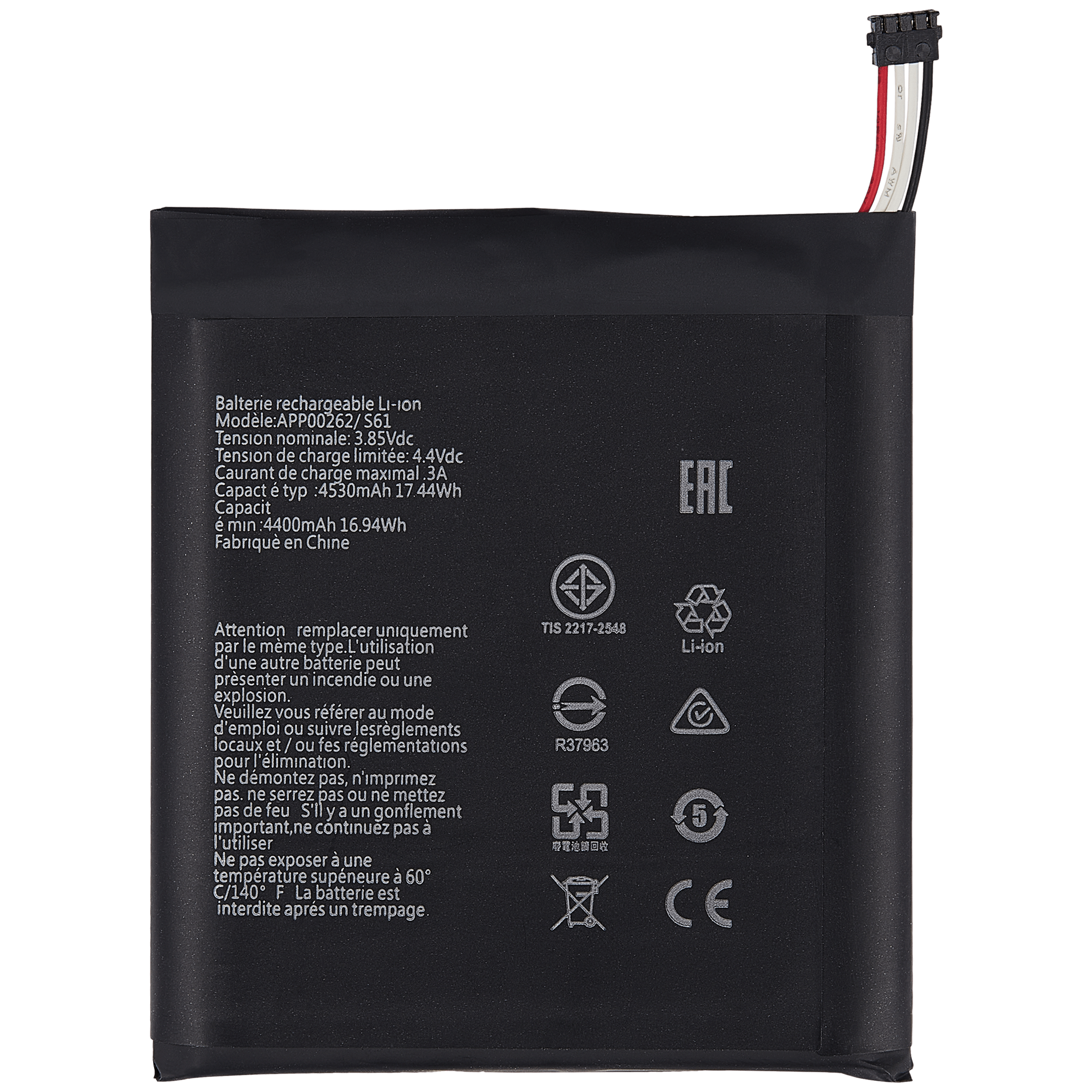 Replacement battery for Caterpillar CAT S61 (APP00262)