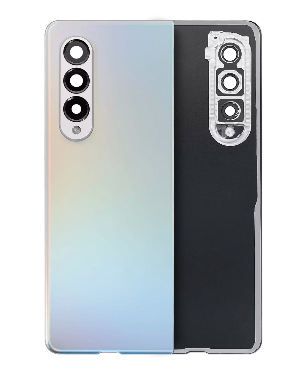 Back cover with camera lens for Samsung Galaxy Z Fold 3 5G (Aftermarket Plus) (Phantom Silver)