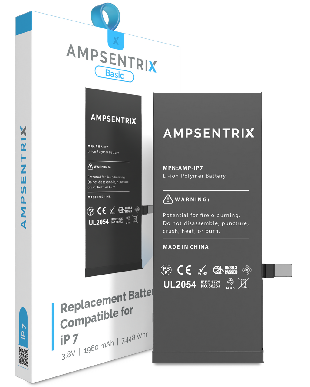 Replacement Battery for iPhone 7 (AmpSentrix Basic)