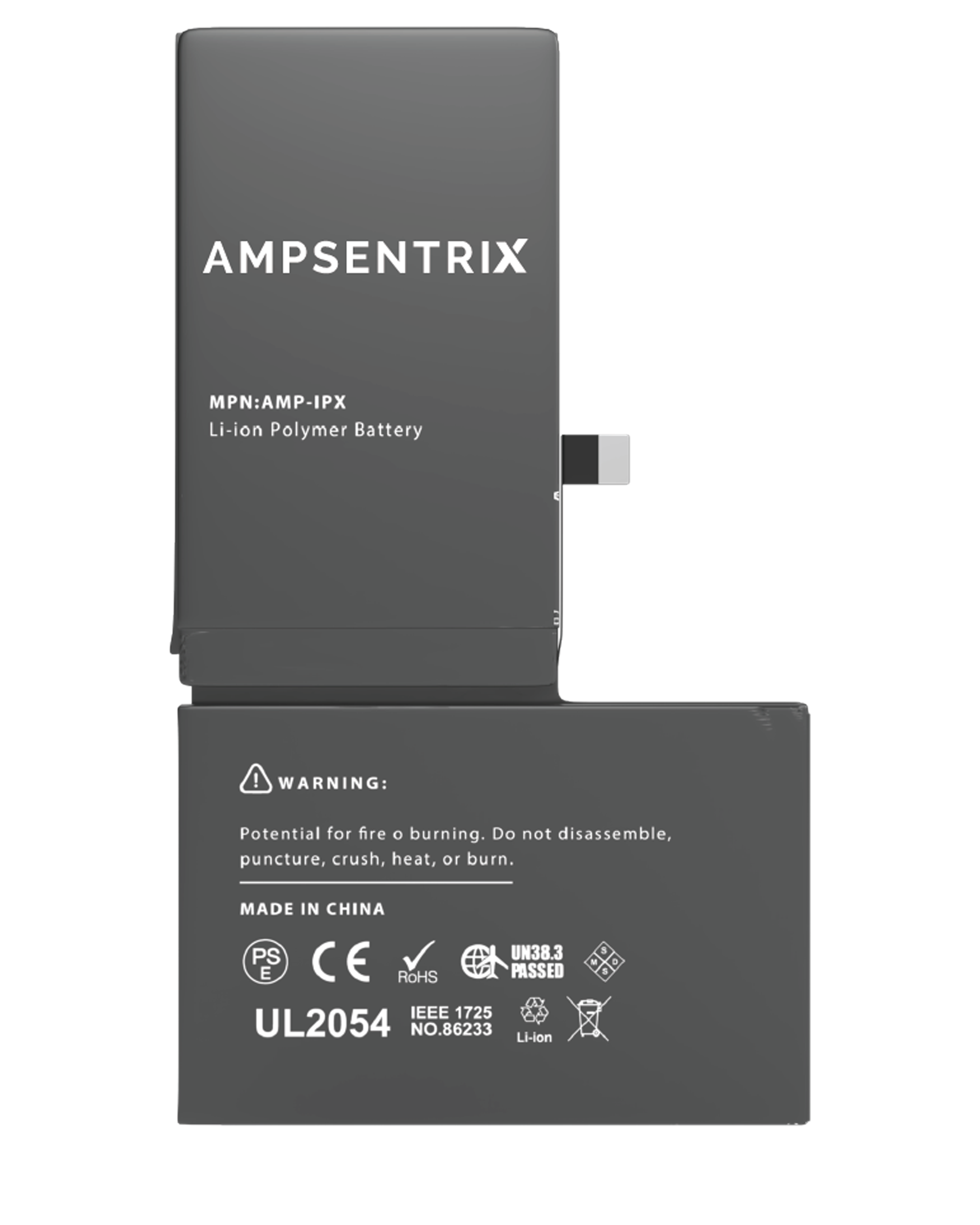 Replacement Battery for iPhone X (AmpSentrix Basic)