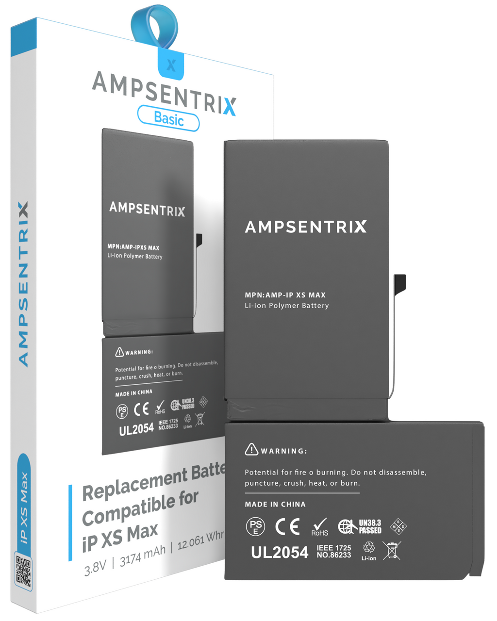 Replacement Battery for iPhone XS Max (AmpSentrix Basic)