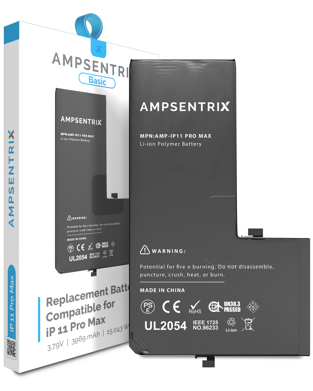 Replacement battery for iPhone 11 Pro Max (AmpSentrix Basic)