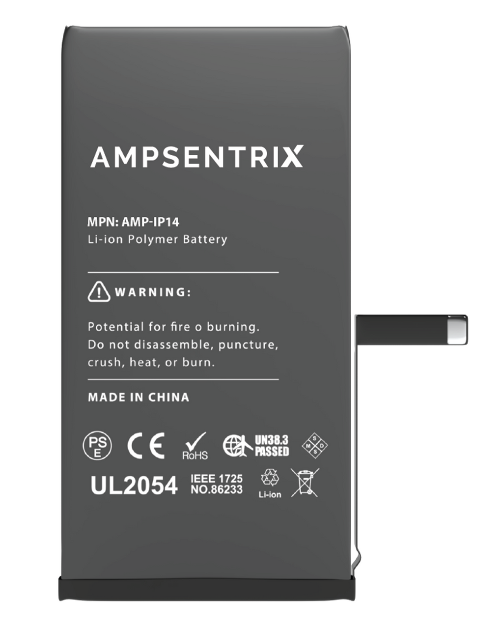 Replacement battery for iPhone 14 (AmpSentrix Basic)