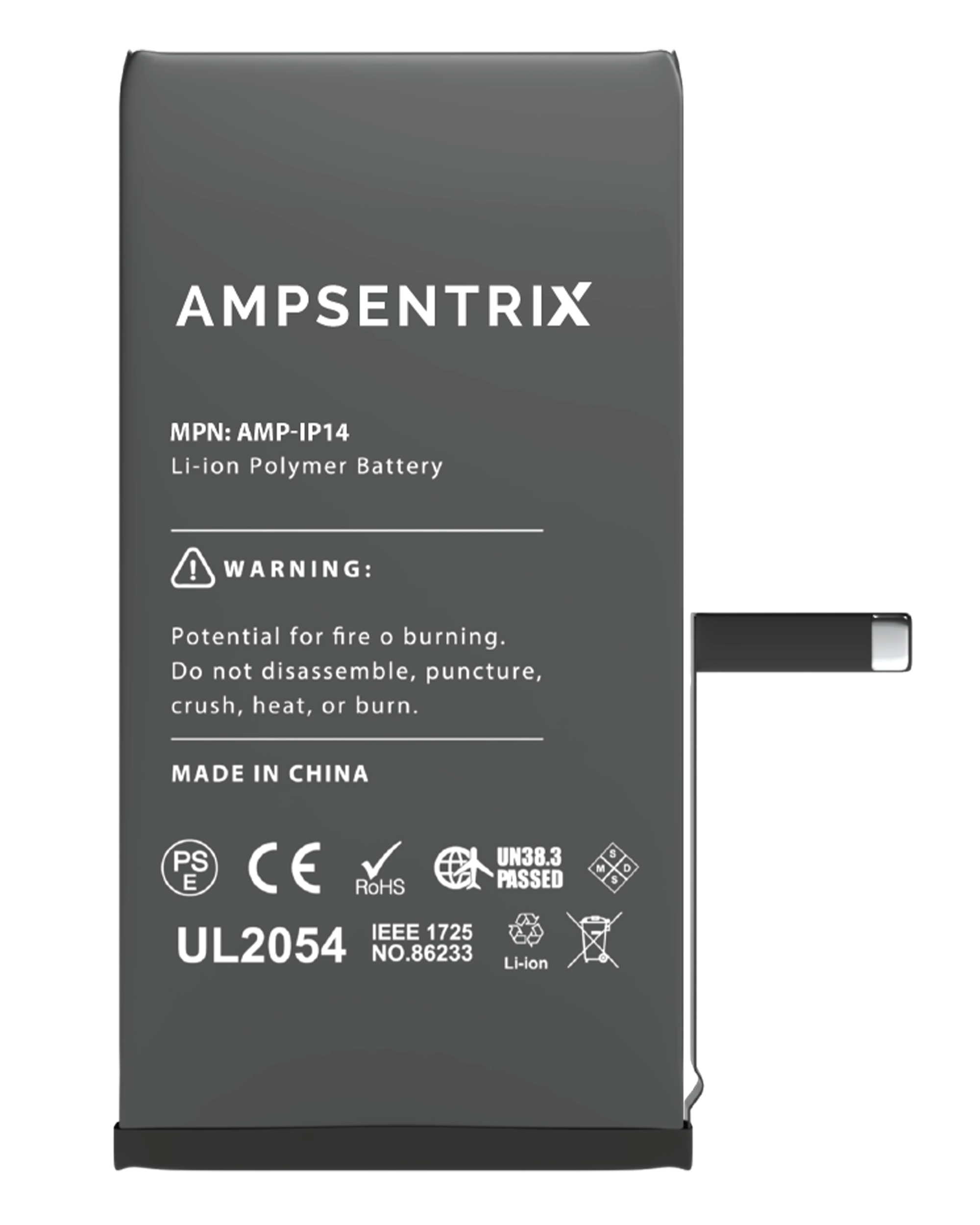 Replacement battery for iPhone 14 (AmpSentrix Basic)